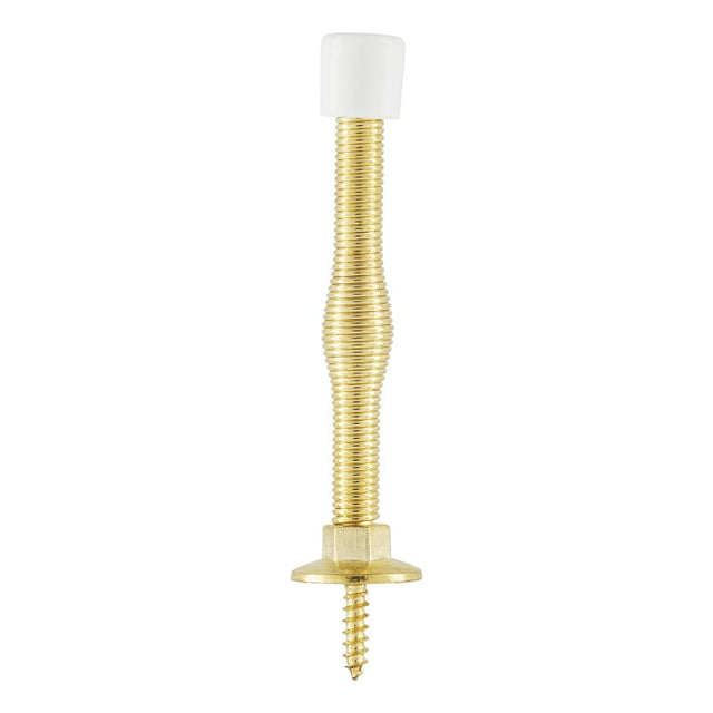 National Hardware N830-560 Utility Door Stop, 23/32 in Dia Base, 3 in Projection, Zinc, Brass