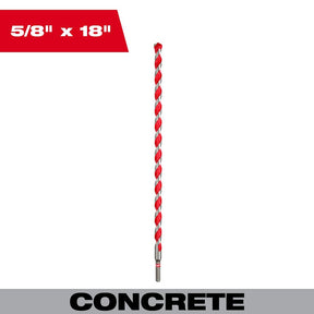 Milwaukee SHOCKWAVE 48-20-9042 Drill Bit, 5/8 in Dia, 18 in OAL, Precision Ground, Wide Flute, 0.37 in Dia Shank