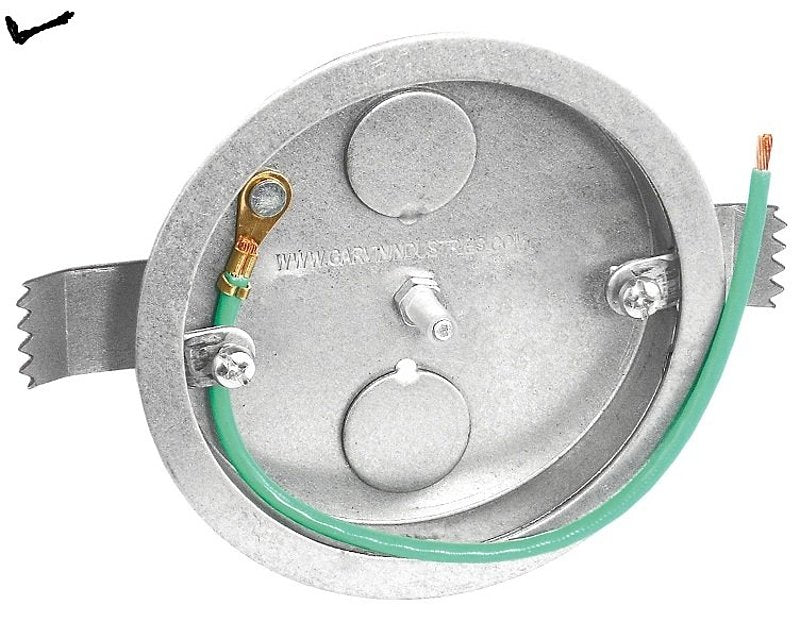 Southwire 56111-OW-UPC Ceiling Pan Box, 4 in W, 1/2 in D, 2-Knockout, Steel, Silver, Galvanized
