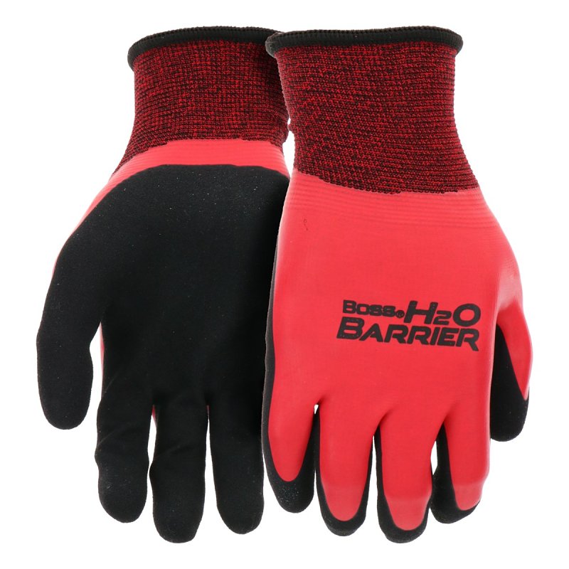 Boss Tactile Grip H20 Barrier Series B32231-XL Standard Weight Gloves, Men's, XL, 8-3/8 to 8-3/4 in L, Latex Coating