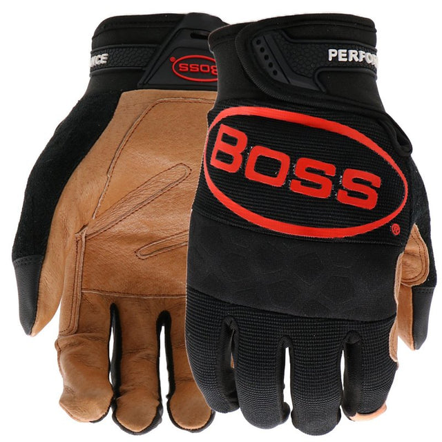Boss Utility B51111-L Breathable Work Gloves, Men's, L, 8 to 8-3/8 in L, Reinforced Thumb, Hook and Loop, Slip-On Cuff