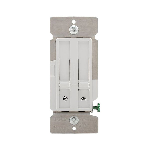 Eaton SDC15-W Dimmer and Fan Speed Controller, 1 -Pole, 120 V, White