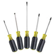 Klein Tools 85445 Screwdriver Set, 5-Piece, Steel, Chrome-Plated, Black/Red