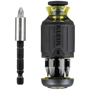 Klein Tools 32308 Multi-Bit Screwdriver, 1/4 in Drive, 4.81 in OAL, Plastic Handle, Cushioned Handle