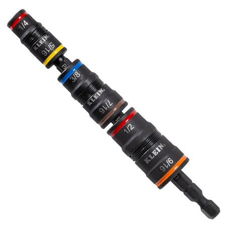 Klein Tools 32933 Impact Flip Socket Set, Steel, Manganese Phosphate, Blue/Green/Orange/Purple/Red/Yellow