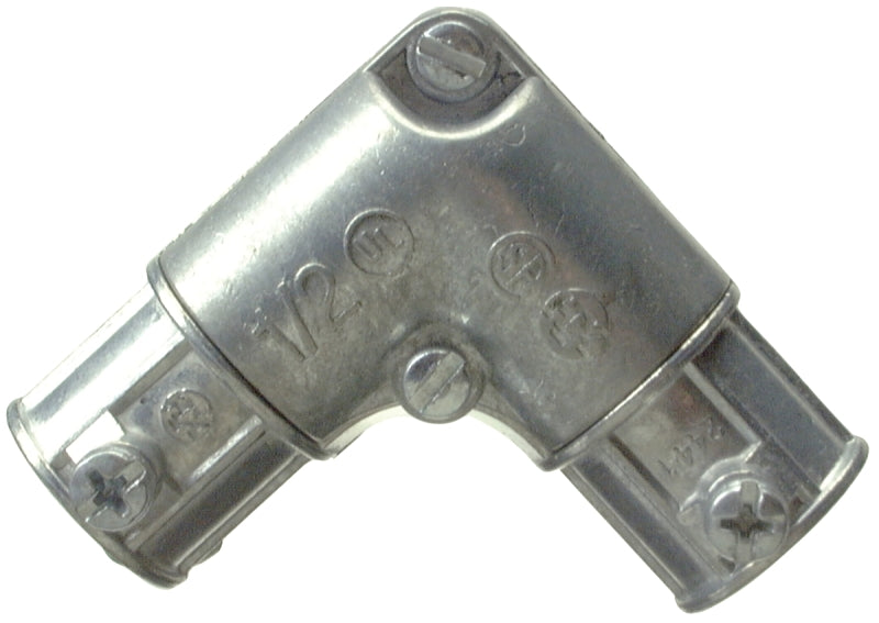 Halex 14605 EMT Inside Corner Pull Elbow, 90 deg Angle, 1/2 in, Zinc, Each