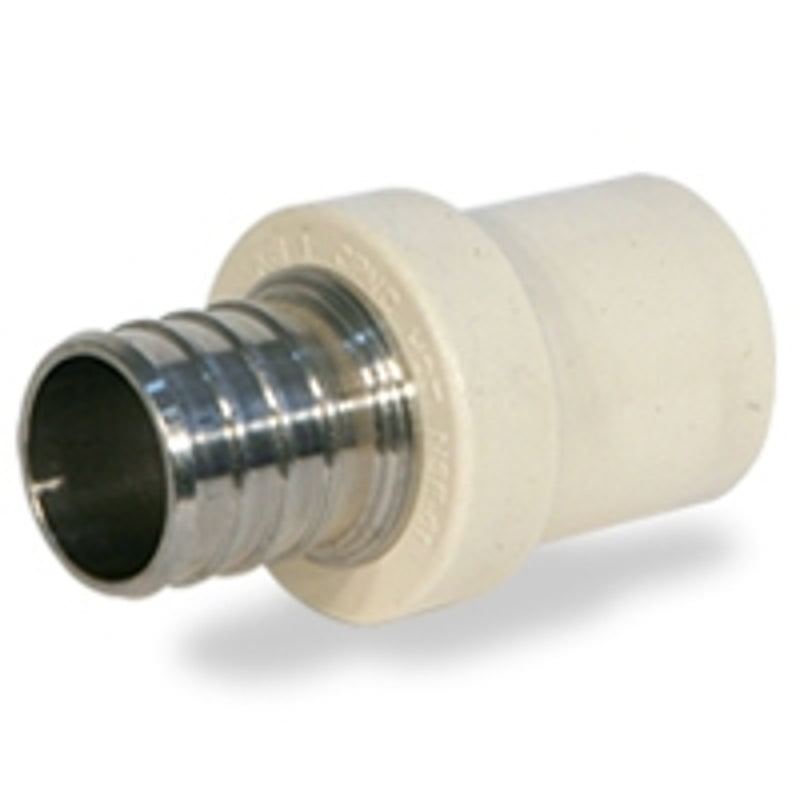 Apollo APXCPV12/TPC0500 Pipe Adapter, 1/2 in, PEX x CPVC, PEX-A, Brass, Chrome, 100 psi Pressure
