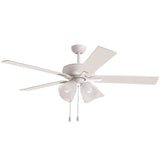 Boston Harbor 20250118F-WH Indoor Ceiling Fan, White Housing, 52 in Sweep