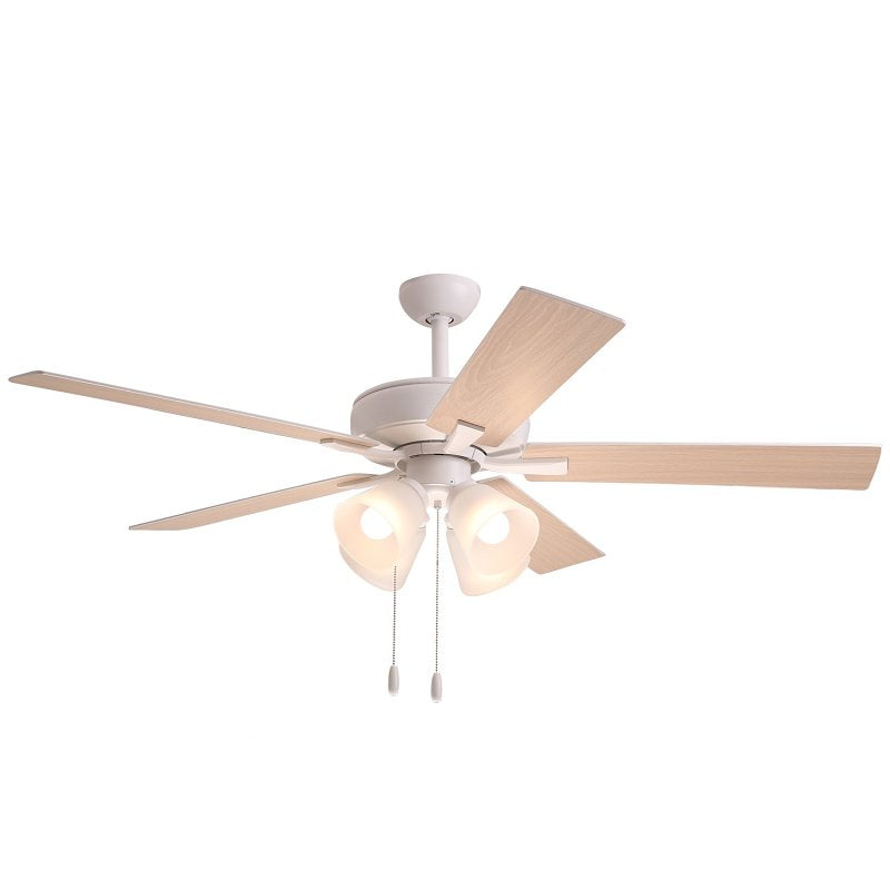 Boston Harbor 20250118F-WH Indoor Ceiling Fan, White Housing, 52 in Sweep