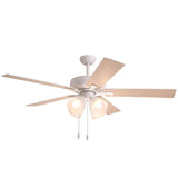 Boston Harbor 20250118F-WH Indoor Ceiling Fan, White Housing, 52 in Sweep