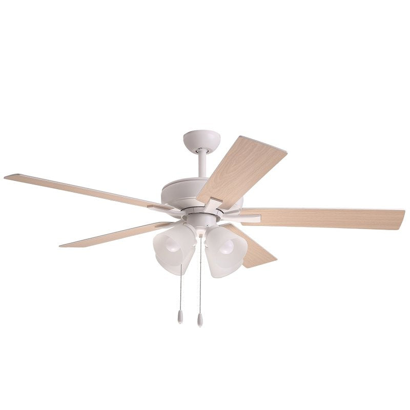Boston Harbor 20250118F-WH Indoor Ceiling Fan, White Housing, 52 in Sweep