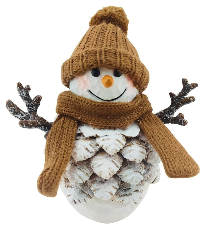 6IN POLYRESIN PINECONE SNOWMAN, Pack of 12