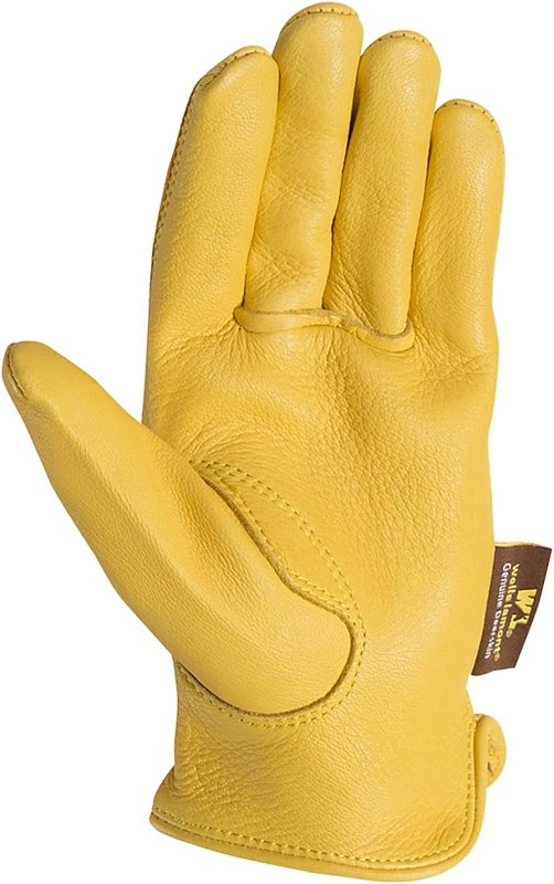 Wells Lamont 962-XL Gloves, Men's, XL, Keystone Thumb, Deerskin Leather, Gold/Yellow