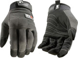 Wells Lamont FX3 Series 7850L All-Purpose Work Gloves, Men's, L, Adjustable Cuff, Spandex/Synthetic Leather, Black/Gray