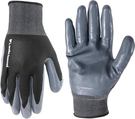 Wells Lamont 546-L Grip Gloves, Men's, L, Knit Cuff, Latex Coating, Nitrile Glove, Gray