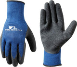 Wells Lamont 524L Work Gloves, Men's, L, Knit Cuff, Latex Coating, Cotton/Polyester Glove, Black/Blue