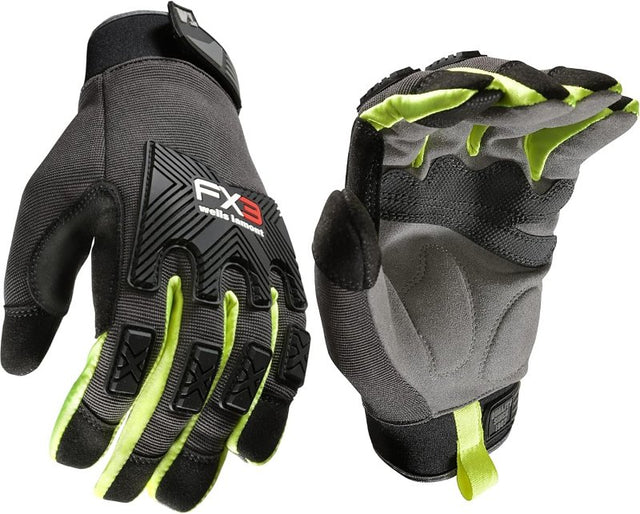 Wells Lamont 7861-XL Gloves, Men's, XL, Reinforced Thumb, Adjustable Wrist, Hook and Loop Cuff, Black
