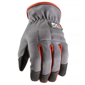 Wells Lamont 7862-L Gloves, Men's, L, Adjustable Wrist, Open, Shirred Elastic Wrist Cuff, Black/Gray