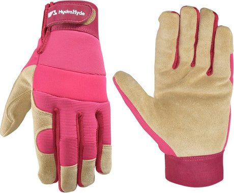 HydraHyde 3268-M Gloves, Women's, M, Adjustable Wrist Cuff, Spandex Back, Neoprene Lining, Pink/Purple
