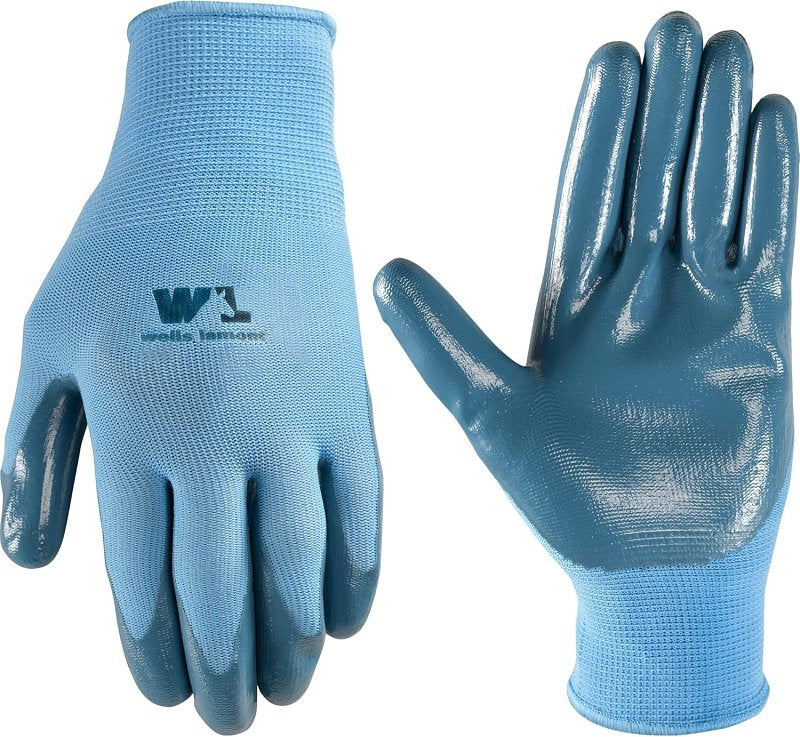 Wells Lamont 497-L Gloves, Women's, L, Nitrile Coating, Polyester, Multi-Color