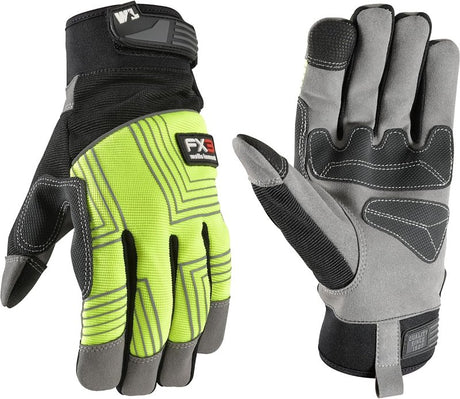 Wells Lamont FX3 Series 7864-M Gloves, Men's, M, PVC/Synthetic Leather, Gold/Yellow