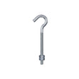 National Hardware N100-393 Hook/J-Bolt, 5/16-18 Thread, 3-1/4 in L Thread, 5 in L, Steel, Zinc-Plated, Pack of 10