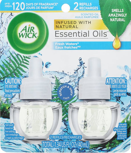 Air Wick 6233879717 Scented Oil Refill, 0.67 oz Bottle, Fresh Water, 60 days-Day Freshness