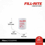 Fill-Rite F2510PM0 Filter, Fiber, White, For: Fill-Rite 1200KTG9075 and 1200KTG9100 Filter Heads