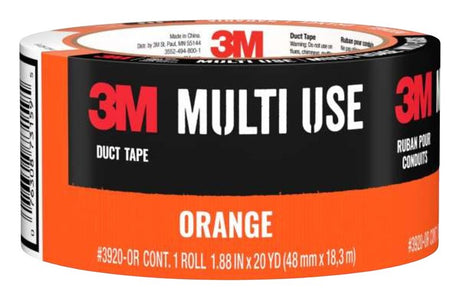 3M 3920-OR Duct Tape, 20 yd L, 1.88 in W, Orange