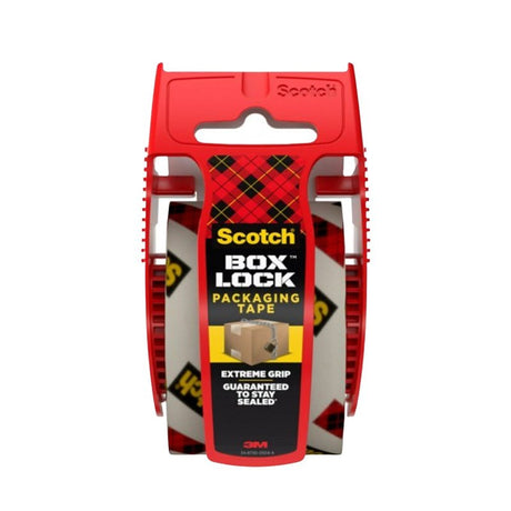 Scotch Box Lock 195-EF Packaging Tape, 22.2 yd L, 1.88 in W, Polypropylene Backing, Clear