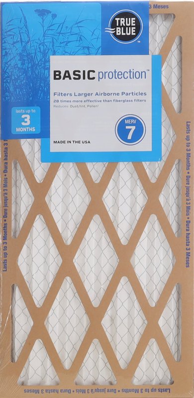 True Blue 212241 Air Filter, 24 in L, 12 in W, 7 MERV, Cardboard Frame, Pack of 12