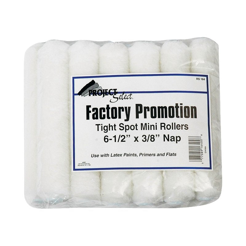 Linzer Project Select Series RS164 0650 Mini Roller Refill, 3/8 in Thick Nap, 6-1/2 in L