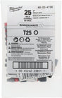 Milwaukee SHOCKWAVE 48-32-4736 Impact-Duty Insert Bit, T25 Drive, Torx Drive, 1 in L, Alloy Steel, Pack of 25