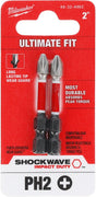 Milwaukee SHOCKWAVE 48-32-4962 Impact-Duty Power Bit, #2 Drive, Phillips Drive, 2 in L, Alloy Steel