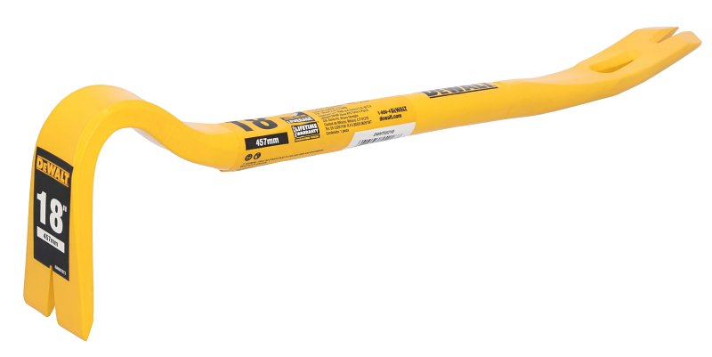 DEWALT DWHT55218 Wrecking Bar, 18 in L, Pointed Beveled Tip, Steel, 3.9 in W