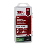 GRK Fasteners R4 03143 Framing Screw, #10 Thread, 4-3/4 in L, CEE, W-Cut Thread, Countersink Head, Recessed Star Drive