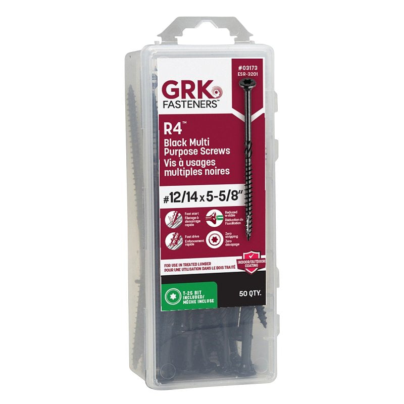 GRK Fasteners R4 03173 Framing Screw, #12/14 Thread, 5-5/8 in L, CEE, W-Cut Thread, Countersink Head, Zip-Tip Point
