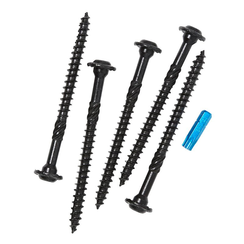 GRK Fasteners RSS 16275 Rugged Structural Screw, 3/8 in Thread, 4 in L, CEE, W-Cut Thread, Round Washer Head, Steel