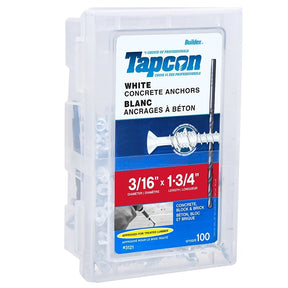 Tapcon Ultrashield 3121 Concrete Anchor, 3/16 in Dia, 1-3/4 in L