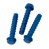 Tapcon+ 11447C Concrete Anchor, 1/2 in Dia, 3 in L, Blue Climaseal