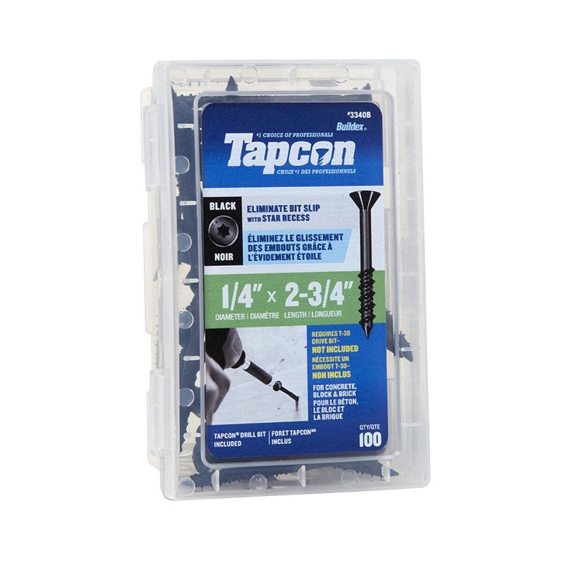 Tapcon 3340B Concrete Anchor, 1/4 in Dia, 2-3/4 in L, Steel