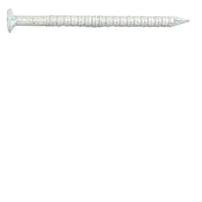 Maze SST3A0018252 Trim Nail, 1-1/4 in L, Stainless Steel, Painted, Flat Head, Ring Shank, White, 1 lb