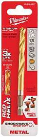 Milwaukee SHOCKWAVE 48-89-4617 Impact Drill Bit, 5/16 in Dia, 4.37 in OAL, Twist Flute, 1/4 in Dia Shank, Hex Shank