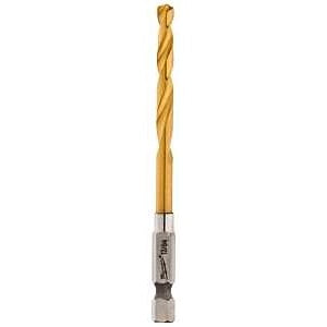 Milwaukee 48-89-4610 Impact Drill Bit, 13/64 in Dia, 3-1/2 in OAL, Twist Flute, 1/4 in Dia Shank, Hex Shank