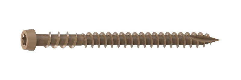 Camo 0395070 Deck Screw, #10 Thread, 2-1/2 in L, Coarse Thread, Flat Head, Star Drive, Type 99 Double Slash Point, 1000
