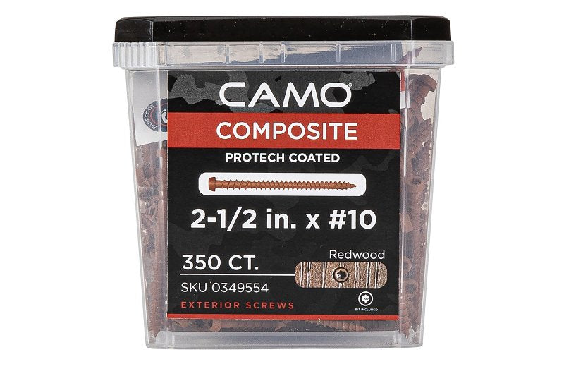 ProFIT 349554 Screw, #10 Thread, 2-1/2 in L, Star Drive, Double Slash, Type 99 Point, Redwood