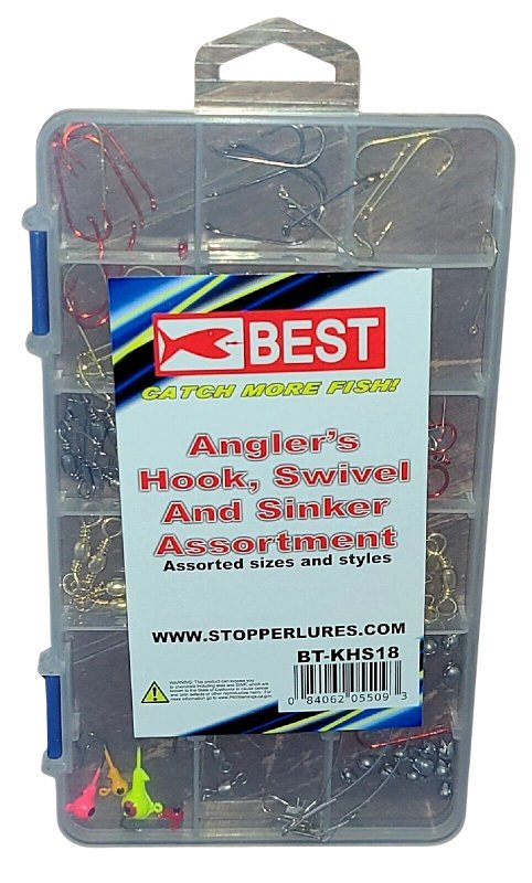 Stopper Lures Best Series KE-BST-BT-KHS18 Hook Swivel and Sinker Kit, Assorted