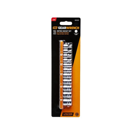 GearWrench 80302D Standard Socket Set, Alloy Steel, Full Polish Chrome