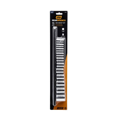 GearWrench 80303 Standard Socket Set, Alloy Steel, Full Polish Chrome
