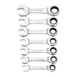 GearWrench 9520G Stubby Ratcheting Wrench Set, 7-Piece, Chrome Molybdenum Steel, Specifications: Metric Measurement Type